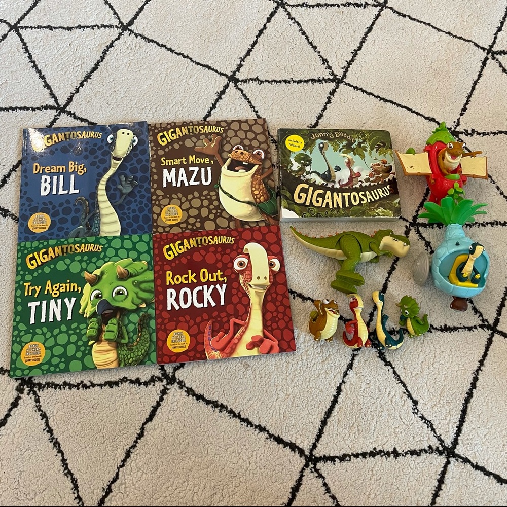 Gigantosaurus Disney Junior Toy and Book Lot